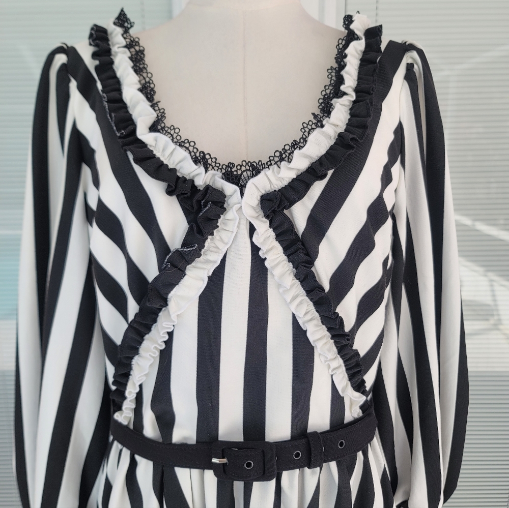 La Femme En Noir Micheline Pitt Sleepy Hollow The Katrina Dress Black And White - Picture 4 of 9